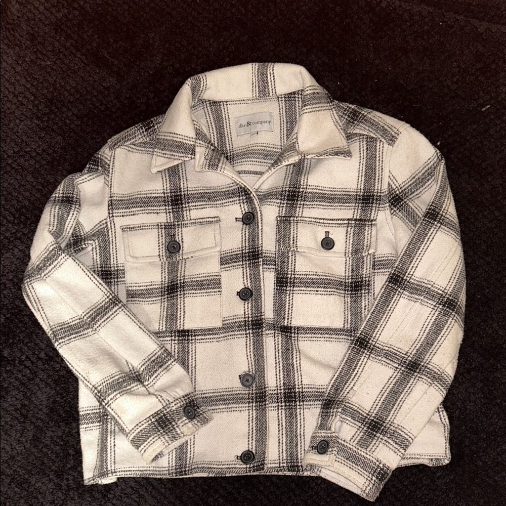 Stylish Black and White Plaid Jacket